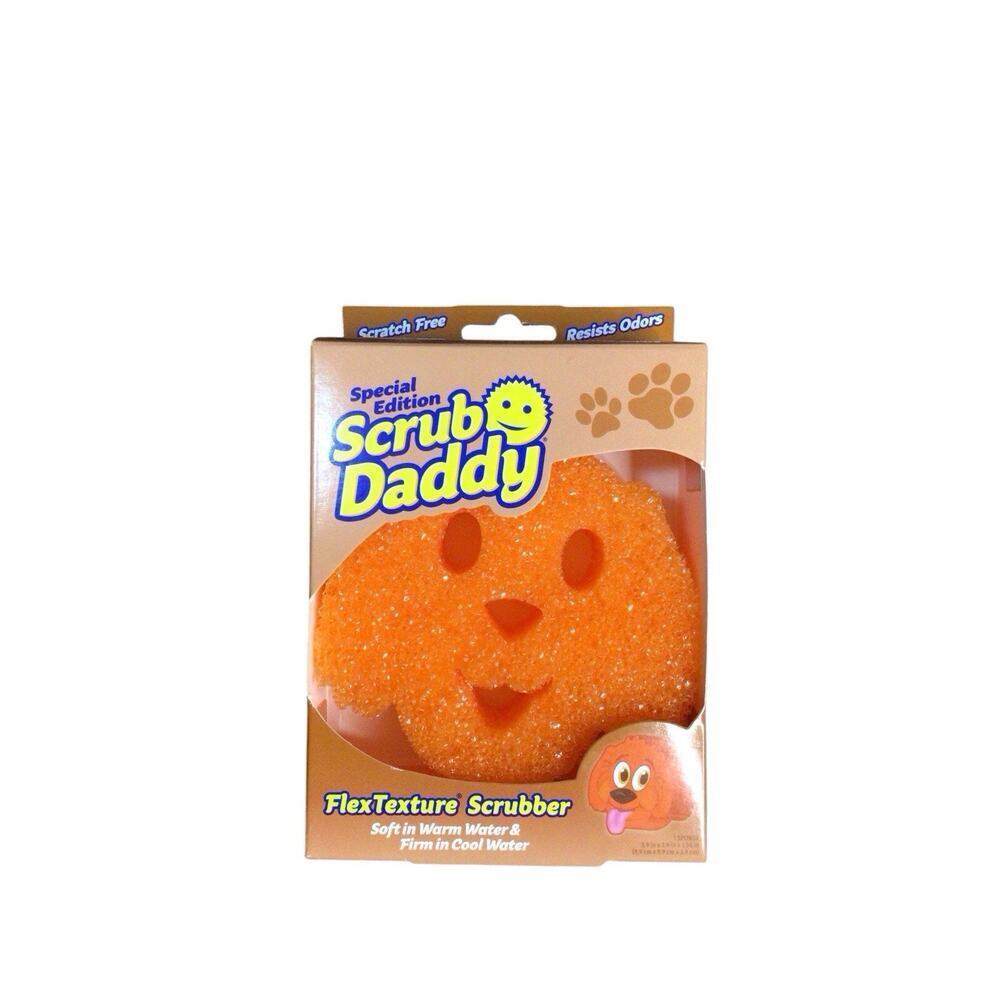 NEW Scrub Daddy Puppy Dog Version Flex Texture Soft Firm Orange Sponge Scrubber